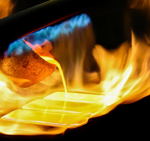 A gold pour